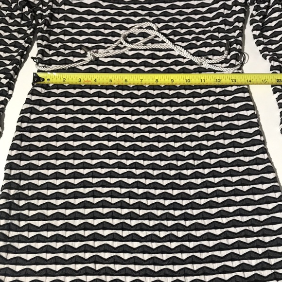 Sharagano dress sz 4 NEW stretch bodycon gray black white - Picture 5 of 8